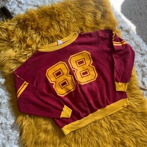Distressed vintage Red and Yellow Number 88 Varsity Sweatshirt